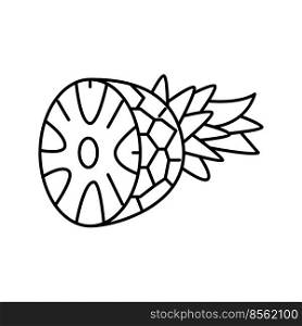 pineapple one cut piece line icon vector. pineapple one cut piece sign. isolated contour symbol black illustration. pineapple one cut piece line icon vector illustration