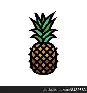 pineapple one whole color icon vector. pineapple one whole sign. isolated symbol illustration. pineapple one whole color icon vector illustration