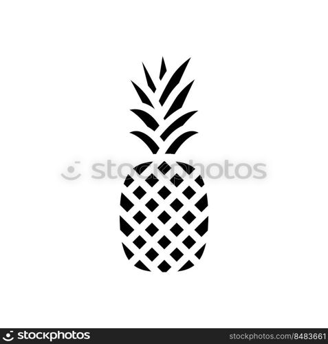 pineapple one whole glyph icon vector. pineapple one whole sign. isolated symbol illustration. pineapple one whole glyph icon vector illustration