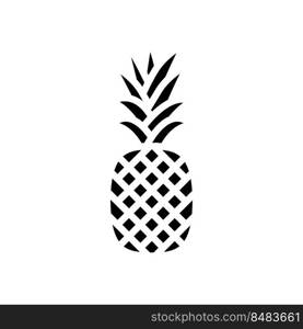 pineapple one whole glyph icon vector. pineapple one whole sign. isolated symbol illustration. pineapple one whole glyph icon vector illustration
