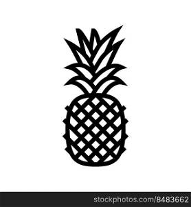 pineapple one whole line icon vector. pineapple one whole sign. isolated contour symbol black illustration. pineapple one whole line icon vector illustration