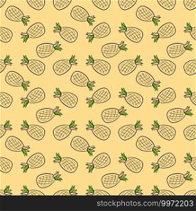 Pineapple pattern, illustration, vector on white background