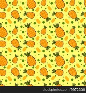 Pineapple pattern, illustration, vector on white background