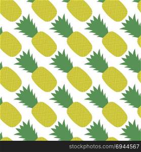 Pineapple Pattern Isolated on White Background. Tropical Fruit Texture. Pineapple Pattern Isolated on White Background