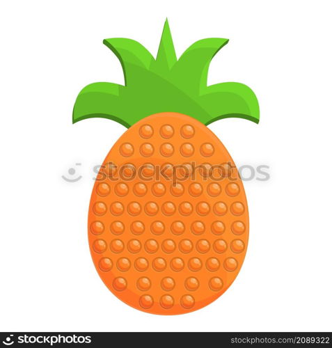 Pineapple popit toy icon cartoon vector. Fidget pop stress. Sensory game. Pineapple popit toy icon cartoon vector. Fidget pop stress