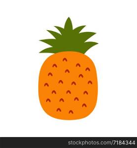 Pineapple sketch. Exotic fruit. Hand drawn doodle vector sketch. Sweet tropical food