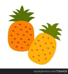 Pineapple sketch. Exotic fruit. Hand drawn doodle vector sketch. Sweet tropical food