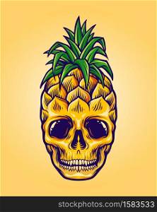 Pineapple Skull Summer Character