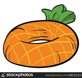Pineapple swimming ring, illustration, vector on white background