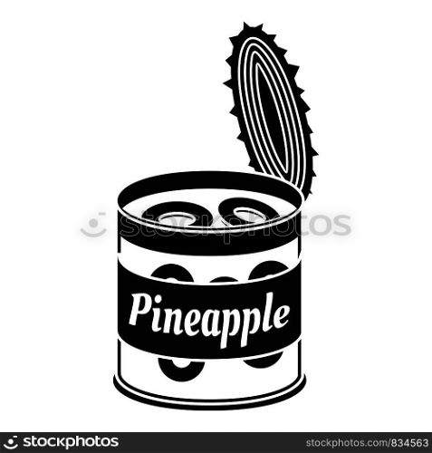 Pineapple tin can icon. Simple illustration of pineapple tin can vector icon for web design isolated on white background. Pineapple tin can icon, simple style