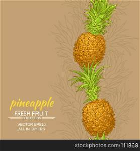 pineapple vector background. pineapple fruits vector pattern on color background