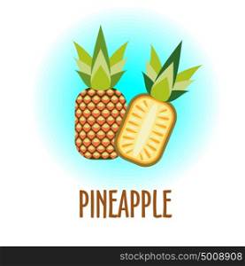 Pineapple. Vector illustration. Tropical juicy fruit.