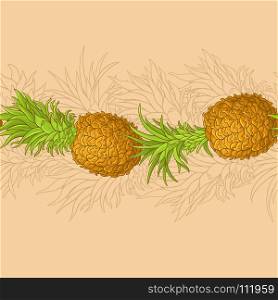 pineapple vector pattern. pineapple fruit vector pattern on color background