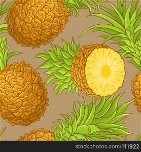 pineapple vector pattern. pineapple fruits vector pattern on color background