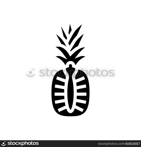 pineapple whole one cut glyph icon vector. pineapple whole one cut sign. isolated symbol illustration. pineapple whole one cut glyph icon vector illustration