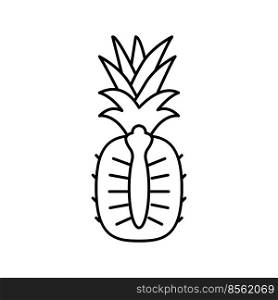 pineapple whole one cut line icon vector. pineapple whole one cut sign. isolated contour symbol black illustration. pineapple whole one cut line icon vector illustration