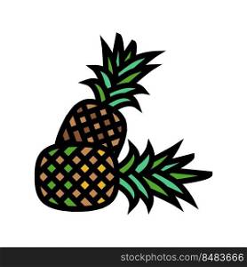 pineapple whole two color icon vector. pineapple whole two sign. isolated symbol illustration. pineapple whole two color icon vector illustration