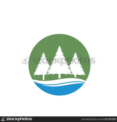 pines tree vector illustration design template