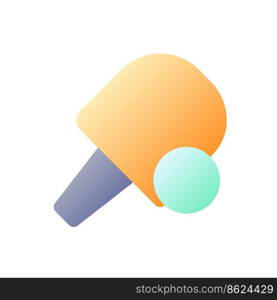 Ping pong pixel perfect flat gradient color ui icon. Sports competition. Game with ball and racket. Simple filled pictogram. GUI, UX design for mobile application. Vector isolated RGB illustration. Ping pong pixel perfect flat gradient color ui icon