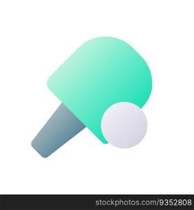 Ping pong pixel perfect flat gradient two-color ui icon. Sports competition. Game with ball and racket. Simple filled pictogram. GUI, UX design for mobile application. Vector isolated RGB illustration. Ping pong pixel perfect flat gradient two-color ui icon