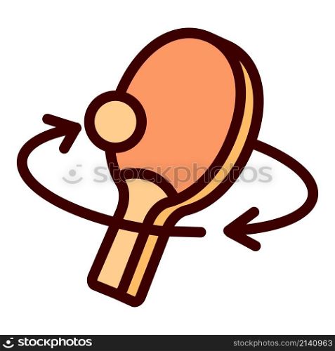 Ping pong spin shot icon outline vector. Racket play. Sport pingpong. Ping pong spin shot icon outline vector. Racket play