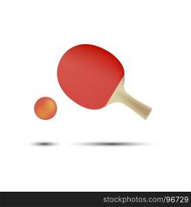 Ping pong tennis table racket vector icon ball isolated flat game