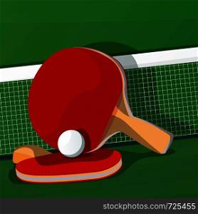Ping Pong vector icon with paddles and ball