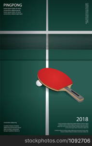 Pingpong Poster Template Vector Illustration