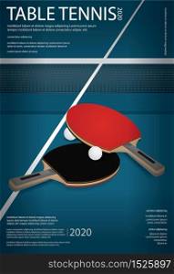 Pingpong Table Tennis Poster Template Vector Illustration