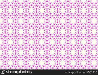 Pink Abstract blossom in ball shape and rhomboid pattern on pastel background. Modern and sweet bloom pattern style for design