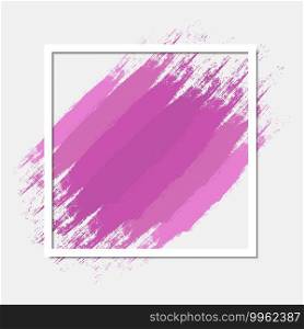 Pink abstract frame in grunge style. Pastel square background composition. Border design great for valentine card or breast cancer awareness. Vector wallpaper with copy space.