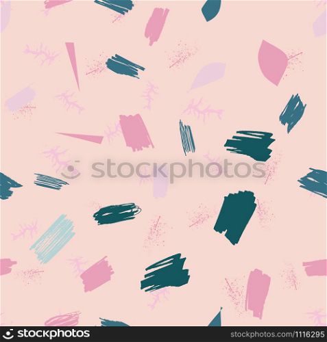 Pink abstract modern seamless pattern with hand drawn textures colorful background. Design for wrapping paper, wallpaper, fabric print, backdrop. Vector illustration.. Pink abstract modern seamless pattern with hand drawn textures colorful background.