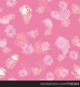 Pink abstract shapes seamless pattern with hand drawn texture pastel color background. Design for wrapping paper, wallpaper, fabric print, backdrop. Vector illustration.. Pink abstract shapes seamless pattern with hand drawn texture pastel color background.