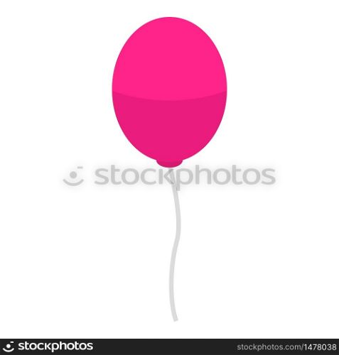 Pink air balloon icon. Isometric of pink air balloon vector icon for web design isolated on white background. Pink air balloon icon, isometric style