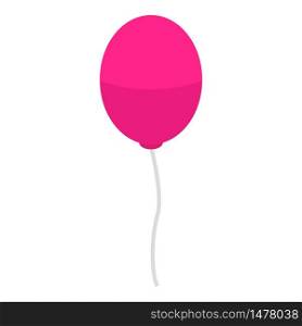 Pink air balloon icon. Isometric of pink air balloon vector icon for web design isolated on white background. Pink air balloon icon, isometric style
