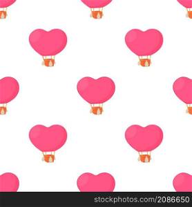Pink air balloon in the shape of heart pattern seamless background texture repeat wallpaper geometric vector. Air balloon in shape of heart pattern seamless vector