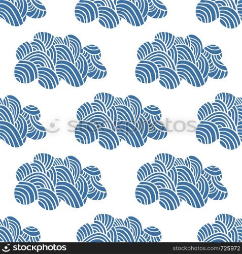 Pink and blue clouds seamless pattern. design baby illustration for fabric, wallpaper, for kids goods on a white background.. louds seamless pattern. design baby vector illustration