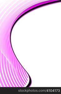 Pink and white background with flowing lines and a circular design