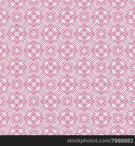 Pink and white geometrical fabric seamless pattern, vector
