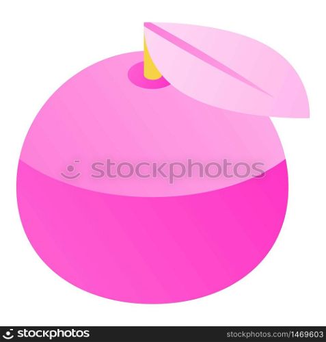 Pink apple icon. Isometric of pink apple vector icon for web design isolated on white background. Pink apple icon, isometric style