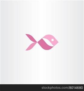 pink aquarium fish vector icon logo