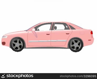 pink auto against white background, abstract vector art illustration