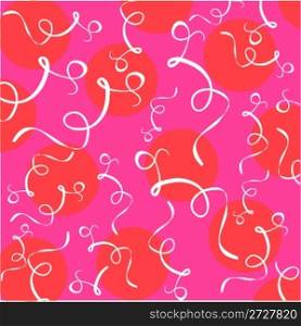 pink background with curles and circles