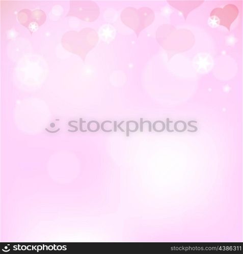 Pink background with hearts for Valentine&apos;s Day