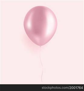 Pink ballon isolated on soft background. Realistic 3d ballon. Vector illustration.. Pink ballon isolated on soft background. Realistic 3d ballon.