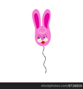 Pink balloon in the shape of a hare. Retro cartoon illustration. A balloon in the shape of a hare. Retro cartoon illustration