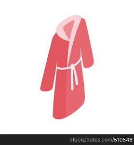 Pink bathrobe icon in isometric 3d style on a white background. Pink bathrobe icon, isometric 3d style
