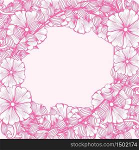 Pink Beautiful Flower Florist Wedding Frame Ornament Background