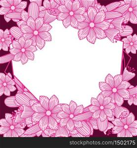 Pink Beautiful Flower Florist Wedding Frame Ornament Background