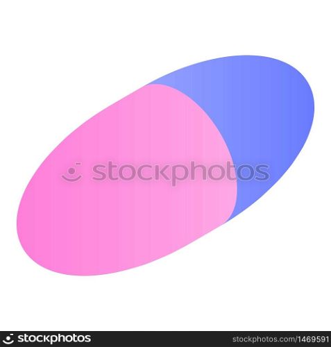 Pink blue capsule icon. Isometric of pink blue capsule vector icon for web design isolated on white background. Pink blue capsule icon, isometric style